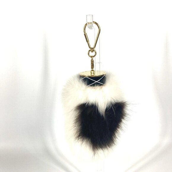 LOUIS VUITTON M67369 Fur Heart Logo Fuzzy V Bag Charms Accessories Key Holder - Picture 1 of 16